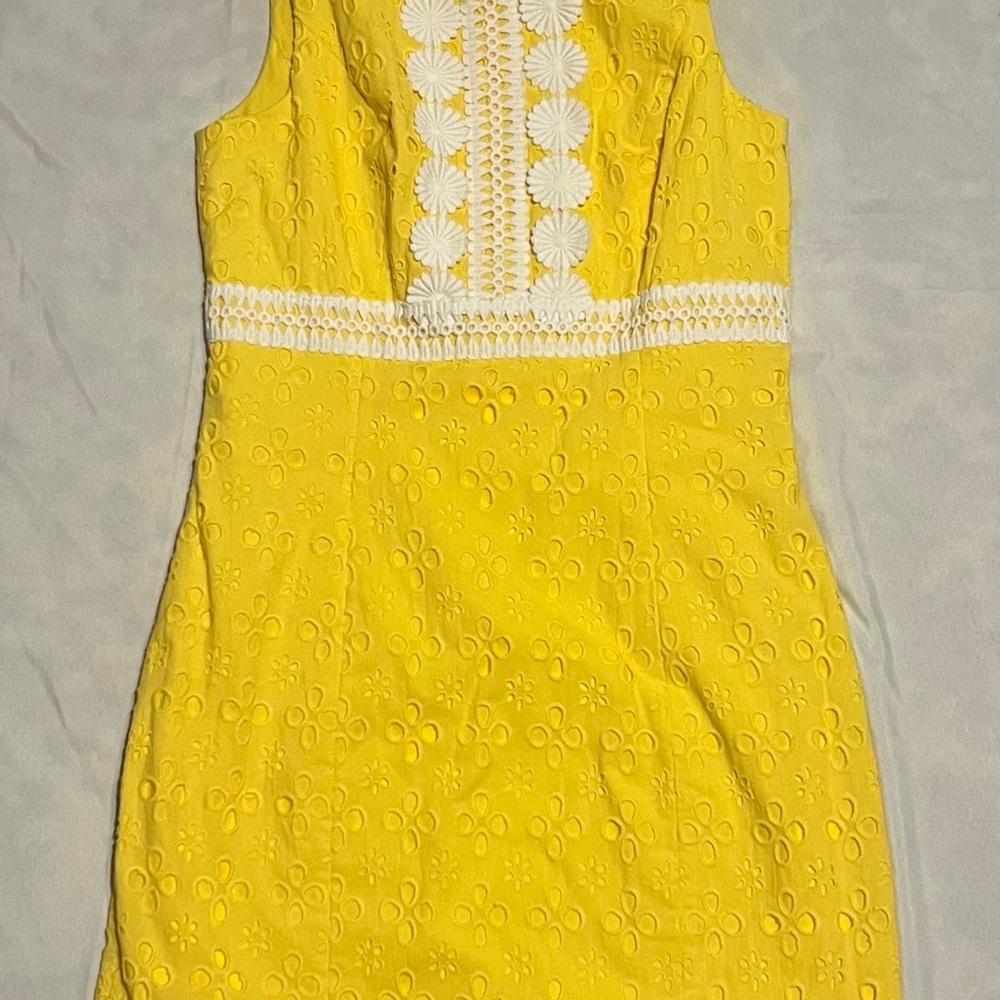 Lilly Pulitzer RAILEE Mini SHIFT DRESS St Tropez Yellow Size 2 Sleeveless Summer - Picture 7 of 15